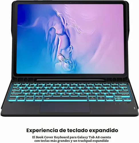 Vista 7 de Funda para Samsung Galaxy Tab S10 Lite/S9 de 11 pulgadas/S9 FE 10.9 pulgadas / S10 FE 10.9 pulgadas con teclado – 7 colores retroiluminados