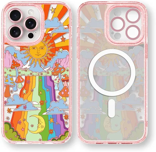 Vista 21 de Compatible para iPhone 13 Funda Bonita Estética - Funda para Teléfono Rosa con Purpurina con Protector de Cámara - Diseño de Cubierta