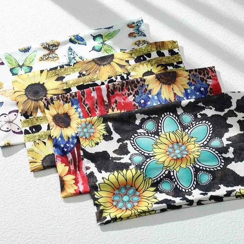 Vista 7 de Olbye Diademas anchas bohemias, bandas elásticas tipo turbante, antideslizantes, bandana floral, para entrenamiento, yoga, bufandas para el cabello