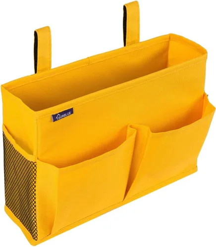 Vista 23 de Surblue Organizador de cama colgante para mesita de noche, bolsa de almacenamiento con bolsillo para literas y camas de hospital, habitaciones