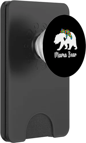 Vista 8 de Mama Bear Love Support Autism Awareness Bear Family PopSockets Adhesive PopGrip
