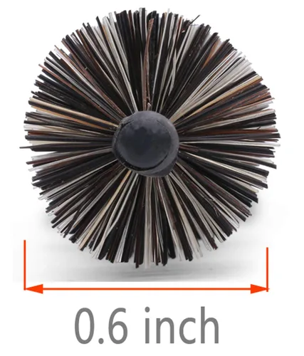 Vista 3 de PERFEHAIR Cepillo redondo de cerdas de jabalí para cabello corto, cepillo de barril redondo pequeño para secado con soplado, diámetro de 0.6 pulgadas