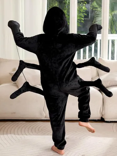 Vista 6 de Enterizo unisex de Halloween con capucha y cremallera, para niños de 4 a 12 años