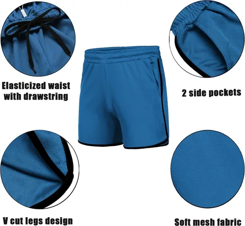 Vista 5 de COOFANDY Pantalones cortos de entrenamiento para hombre de 5 pulgadas, paquete de 2 pantalones cortos deportivos de secado rápido con bolsillos