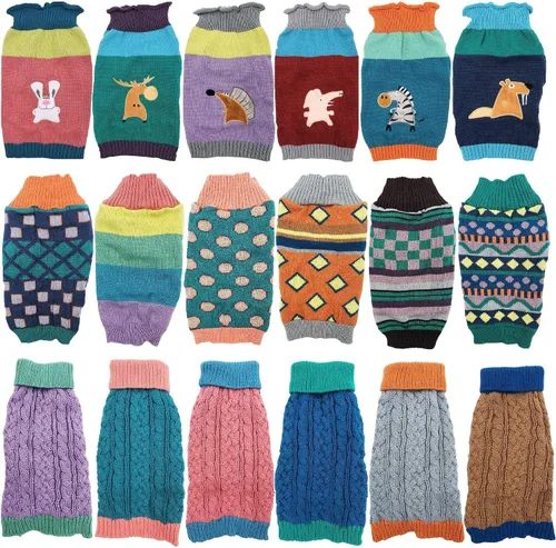Vista 7 de Suéter de punto para perro, ropa de invierno cálida y suave para mascotas pequeñas y grandes (XL: longitud: 22 pulgadas, alce)