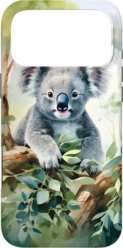 Vista 22 de Adorable Koala in a Tree Watercolor Case for iPhone 17