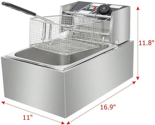 Vista 3 de iropro Freidora de grasa profunda, 10 litros con control de temperatura ajustable, 2500 W para uso doméstico y cesta extraíble para una fácil