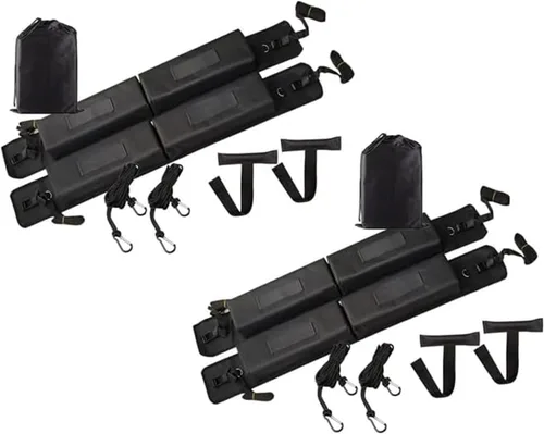 Vista 10 de Almohadillas suaves para portaequipajes de techo, soporte para kayak para uso en automóvil con o sin rieles, soporte universal antideslizante