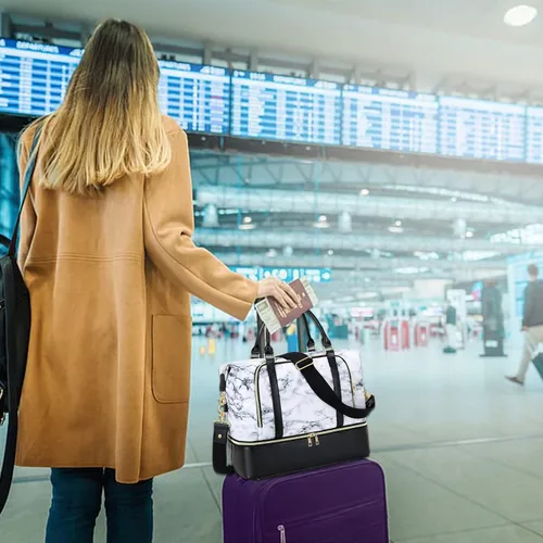 Vista 27 de CAMTOP - Bolsa de viaje de fin de semana para mujer, bolsa de lona con espacio para laptop de15.6 pulgadas