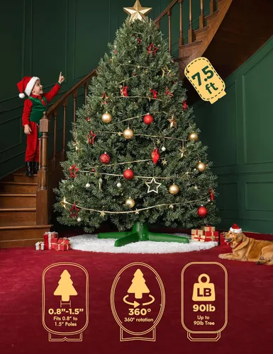 Vista 4 de Soporte giratorio para árbol de Navidad de 360° con control remoto