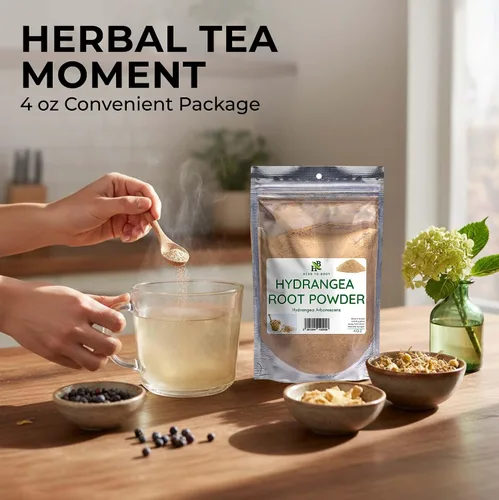 Vista 8 de Herb To Body Polvo de raíz de hortensia Hydrangea Arborescens Wildcrafted 4oz