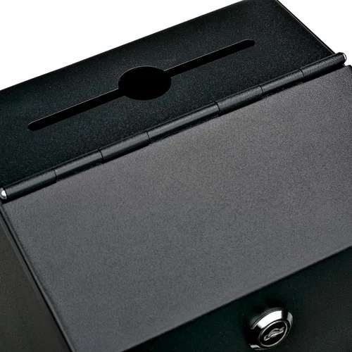 Vista 5 de Mail Boss Caja de sugerencias de acero con cierre para llaves, color negro
