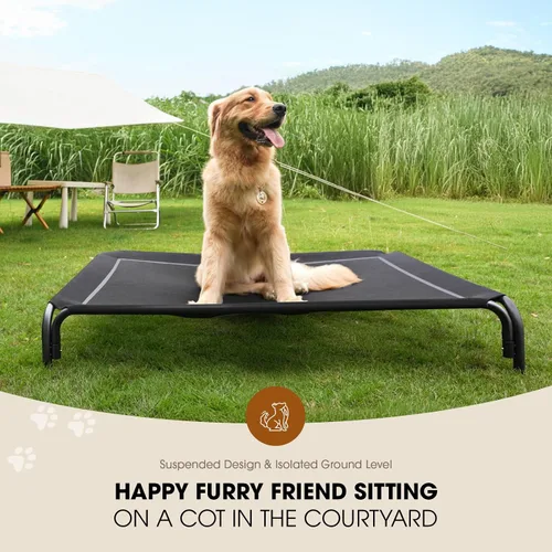 Vista 2 de Czpalo - Cama elevada para perros, cama elevada para exteriores para perros de tamaño mediano, cuna portátil para mascotas con malla transpirable