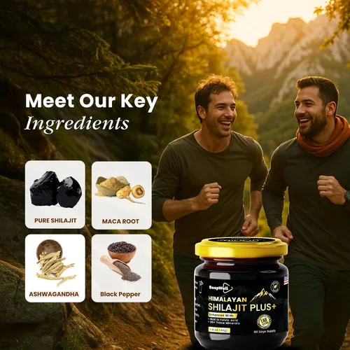 Vista 4 de Resina Shilajit orgánica pura del Himalaya, Ashwagandha natural, pimienta negra Shilajit Gold para hombres y mujeres, ácido fúlvico 85 +