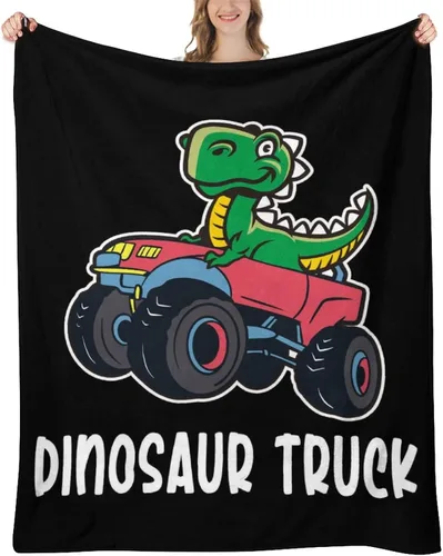 Vista 14 de Manta de dinosaurio de camión para niños y adultos, acogedora y suave para sofá, cama, manta deportiva de franela para cumpleaños para invierno, 30