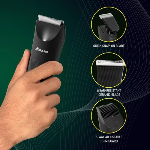 Vista 5 de Manscape - Recortadora de pelo corporal e ingle para hombres, afeitadora recargable USB-C con hoja de cerámica, luz LED, IPX7 impermeable