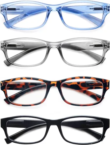 Vista 8 de HEEYYOK Readers For Wome Reading Glasses Womem For Small Face Square Cheaters Reading Glasses Womens Lightweight 4-Pack