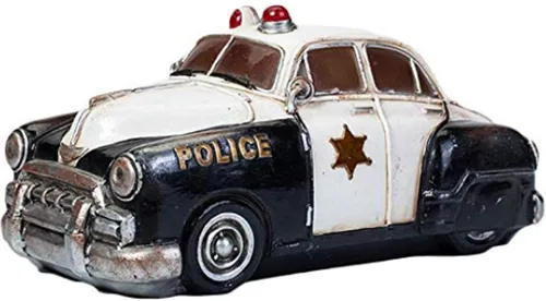 Vista 5 de Colias Wing Decoración para el hogar Retro Policía Coche Moneda Banco Ahorro de Dinero Alcancía