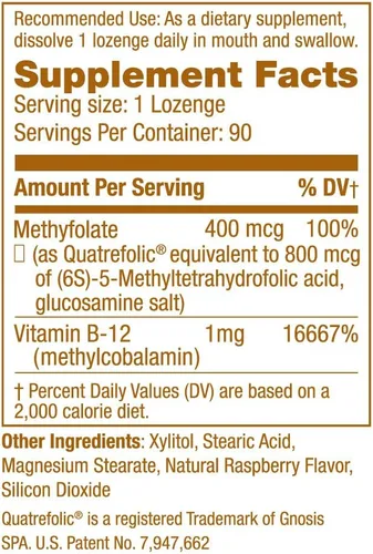 Vista 2 de Arches Tinnitus B12 Formula - Metilfolato 400 mcg, Metilcobalamina 1000 mcg, 90 pastillas, suministro de 3 meses