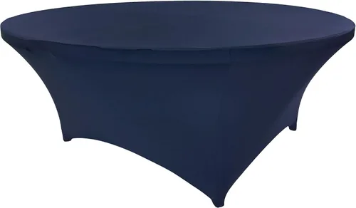 Vista 76 de Mantel de cóctel de elastano redondo de 24 pulgadas x 30 pulgadas de alto, color negro