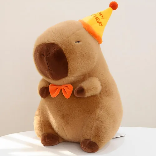 Vista 5 de JPORSHU Capybara - Juguete de peluche de 10 pulgadas con mochila de tortuga, animal de peluche Kawaii Capybara y regalos de decoración del hogar