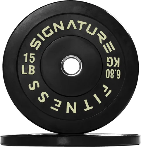 Vista 19 de Juego de placas olímpicas de amortiguación Fitvids, placas de peso de 2" para entrenamiento de fuerza y levantamiento de pesas, París o juego