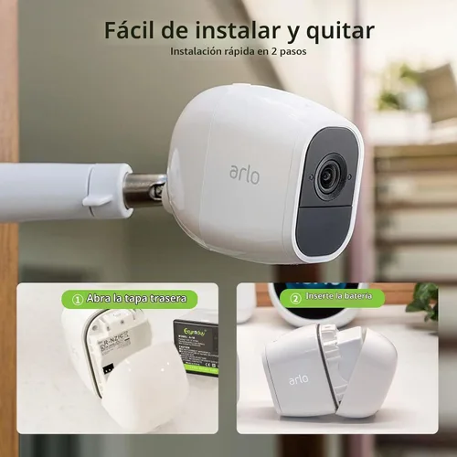 Vista 5 de A-1B Batería de repuesto para cámara Arlo Pro, Pro 2 VMA4400 2440mAh baterías recargables de iones de litio 7.2V/17.57Wh (paquete de 2)