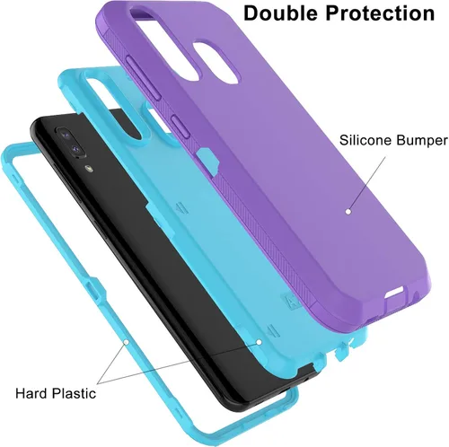 Vista 2 de Funda híbrida para Samsung Galaxy A30, A50, a prueba de golpes, de plástico duro y absorción de golpes, de goma, para Samsung Galaxy A30, A50S
