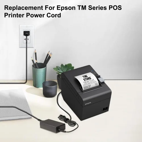 Vista 3 de HKY Adaptador de CA de 24 V para impresora Epson TM Series POS TM-T20III TM-U220B TMU220B M188B TM-T88V TM-T88VI TM-T88II TMT88V T88III 325 TM-U325D