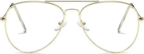 Vista 7 de AISSWZBER Lentes de aviador transparentes con marco de metal clásico prémium