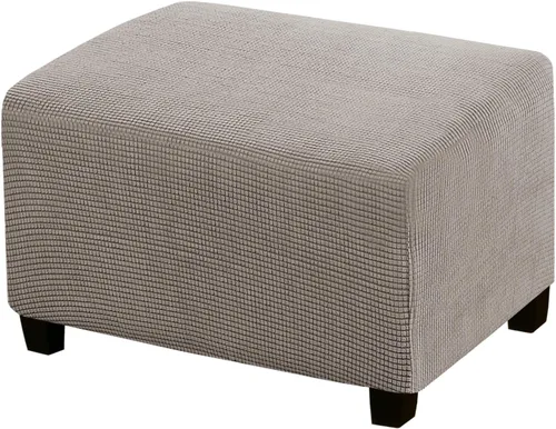 Vista 28 de Funda Otomana Elástica Fundas para Otomana Cuadradas para Sala de Estar Taburete Reposapiés Fundas Elásticas para Adaptarse al Reposapiés Otomano