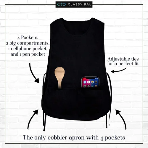 Vista 2 de Delantales para mujer con bolsillos con clase, de Pal Cobbler