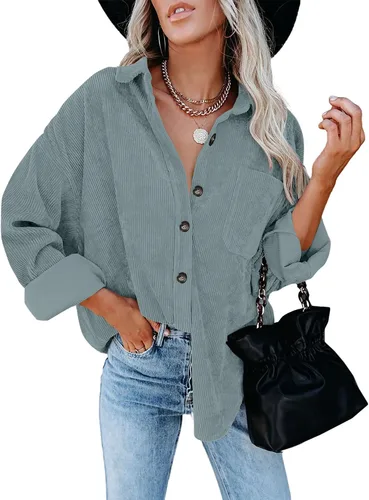 Vista 91 de ZOLUCKY Chaqueta de manga larga con botones para mujer, talla grande, blusas