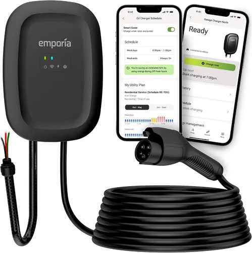 Vista 9 de EMPORIA Cargador EV de nivel 2 – NEMA 14-50 EVSE con cargador J1772 – 48 amperios EV nivel 2, estación de carga de vehículos eléctricos habilitada