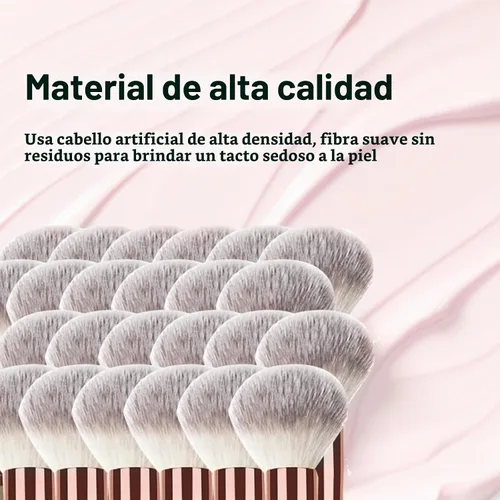 Vista 4 de 2 brochas de maquillaje de doble punta para contornear mezcla y bronceado, cepillo de base en ángulo y cepillo corrector Premium Luxe Hair para una