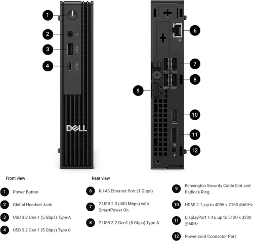 Vista 5 de Dell Mini PC Pro Micro (próxima generación OptiPlex 7000 MFF), 16 GB DDR5