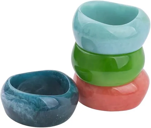 Vista 3 de COLORFUL BLING Brazalete grueso de acrílico con diseño geométrico de caramelo transparente, diseño de carey, ancho y grueso, para mujer, joyería