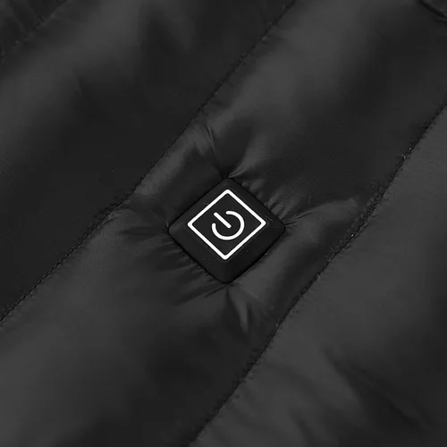 Vista 6 de Chaqueta térmica para niños y niñas, abrigo cálido con capucha para niños y niñas, calentador eléctrico de cuerpo con carga USB