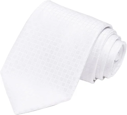 Vista 103 de KissTies Mens Checkered Tie Set Solid Color Festive Necktie + Pocket Square