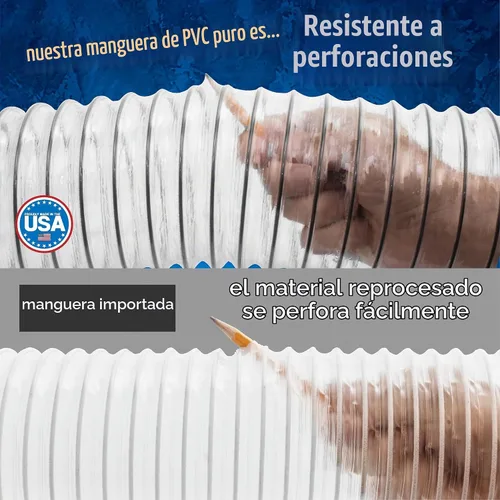 Vista 4 de Manguera de recogida de polvo de PVC con 4 abrazaderas de tornillo de pulgar de 2-1/2 "x10