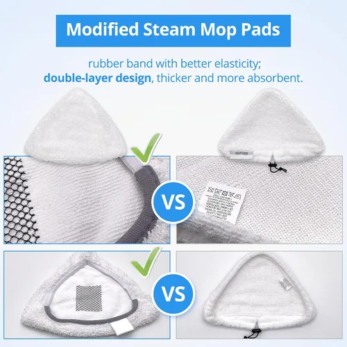 Vista 4 de Smilefil - Paquete de 4 almohadillas de repuesto mejoradas para trapeador de vapor 76B2A compatibles con Bissell 94E9T (A) limpiador de vapor ligero