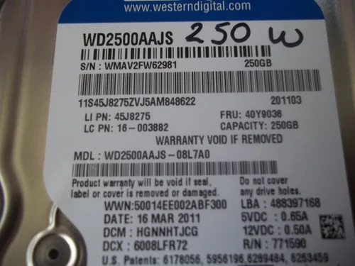 Vista 2 de Western Digital WD2500AAJS 250 GB Caviar Blue Disco Duro