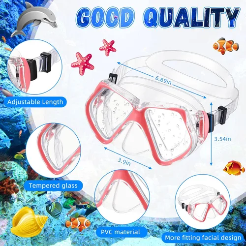 Vista 2 de Fabbay Gafas de buceo con cubierta para la nariz, gafas de natación para adultos, esnórquel, paquete de gafas de natación para jóvenes, hombres