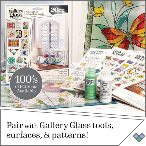 Vista 8 de Gallery Glass Límite líquido, negro, 8 onzas líquidas, líder, perfecto para proyectos de pintura de vidrieras de bricolaje, 19701