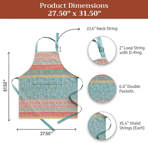 Vista 61 de Maison d' Hermine Delantales para mujer con bolsillo, 100% algodón (27.50 x 31.50 pulgadas)