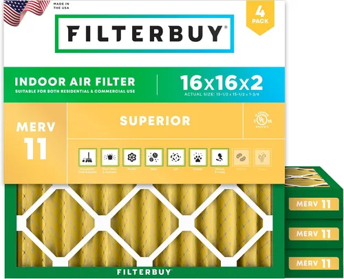 Vista 74 de Filterbuy Filtro de Aire 12x12x1 pulgadas MERV 11 Defensa Superior contra Mascotas y Alergias (Paquete de 4), Filtros de Reemplazo Electrostáticos