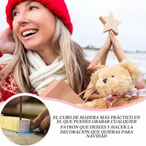 Vista 4 de 30 cuadrados de madera de 2 x 2 pulgadas para manualidades de 1/4