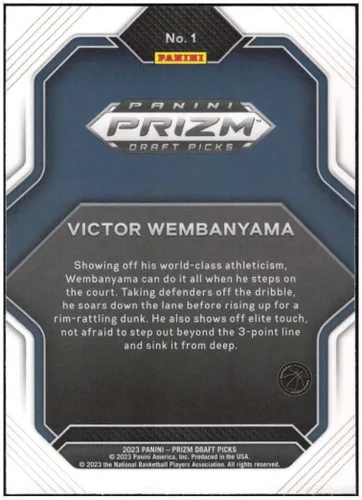 Vista 2 de VICTOR WEMBANYAMA RC 2023-24 Panini Prizm Draft Fireworks #1 NOVATO NM+-MT NBA Baloncesto NCAA