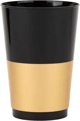 Vista 5 de PLASTICPRO Vasos desechables de plástico negro de 12 onzas para fiestas y bodas, paquete de 20