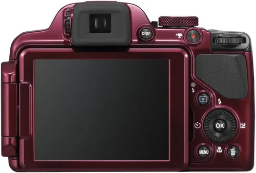Vista 4 de Nikon COOLPIX P520 cámara digital de 18.1 megapixeles con aumento x42 Rojo